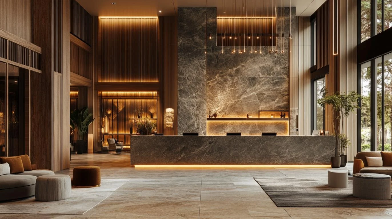 hospitality lobby public area photo hospitality fit out