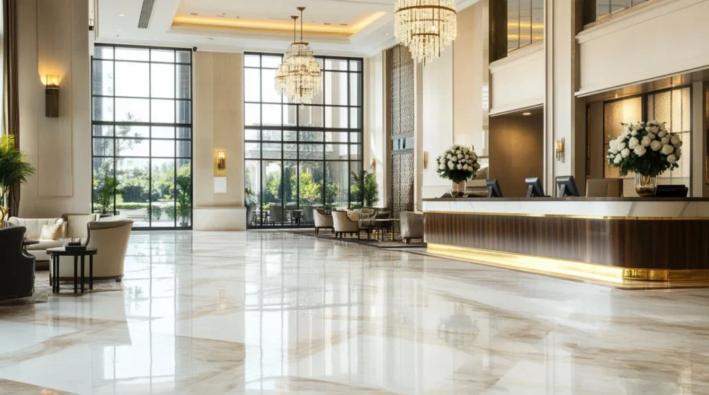 Luxury hotel lobby interior used as a cover image for an article about hotel PIP brand approval.