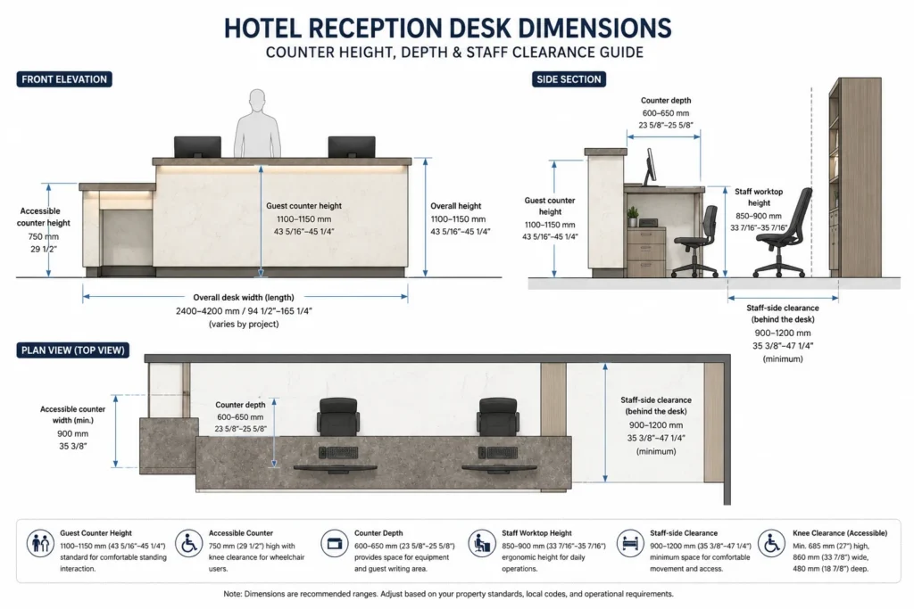 Reception Desk Distance Hotel Reception Desk Design Guide for Lobbies
