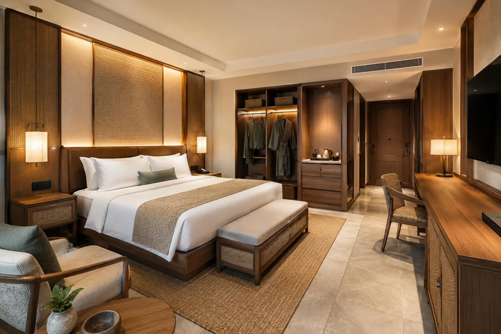Hotel room furniture suppliers in Indonesia for custom guest room furniture packages
