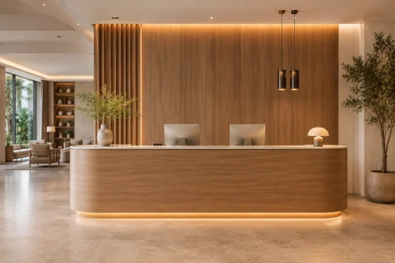 15 Modern Reception Desk Design Ideas for Hotel Lobbies